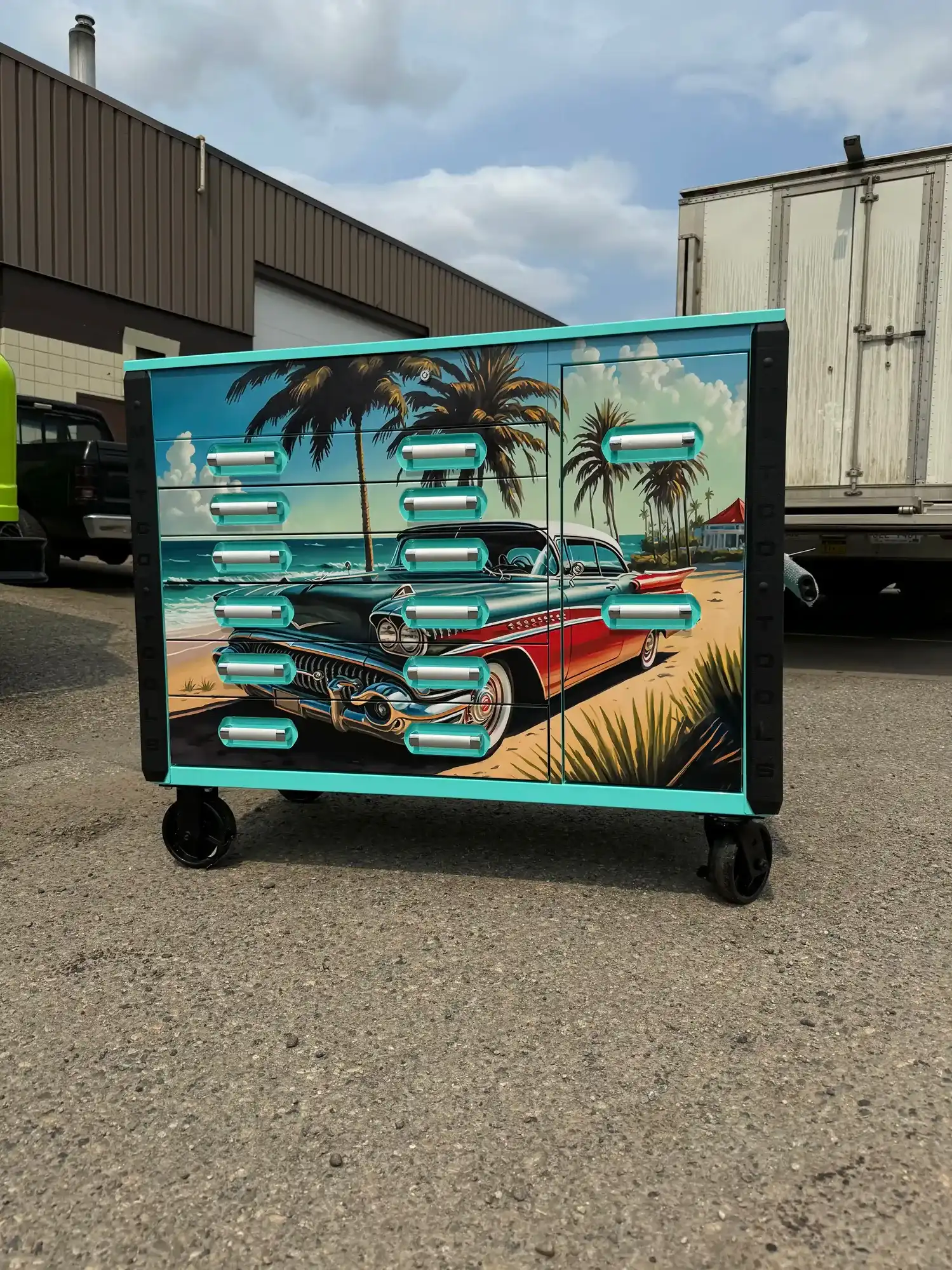 Custom vehicle graphics installed on a work truck in Calgary